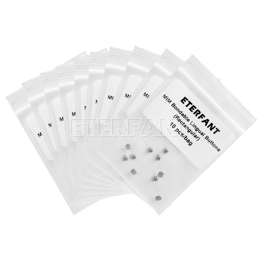 5xETERFANT Dental Ortho Lingual Buttons MIM Bondable Rectangular Base 10pcs/pack