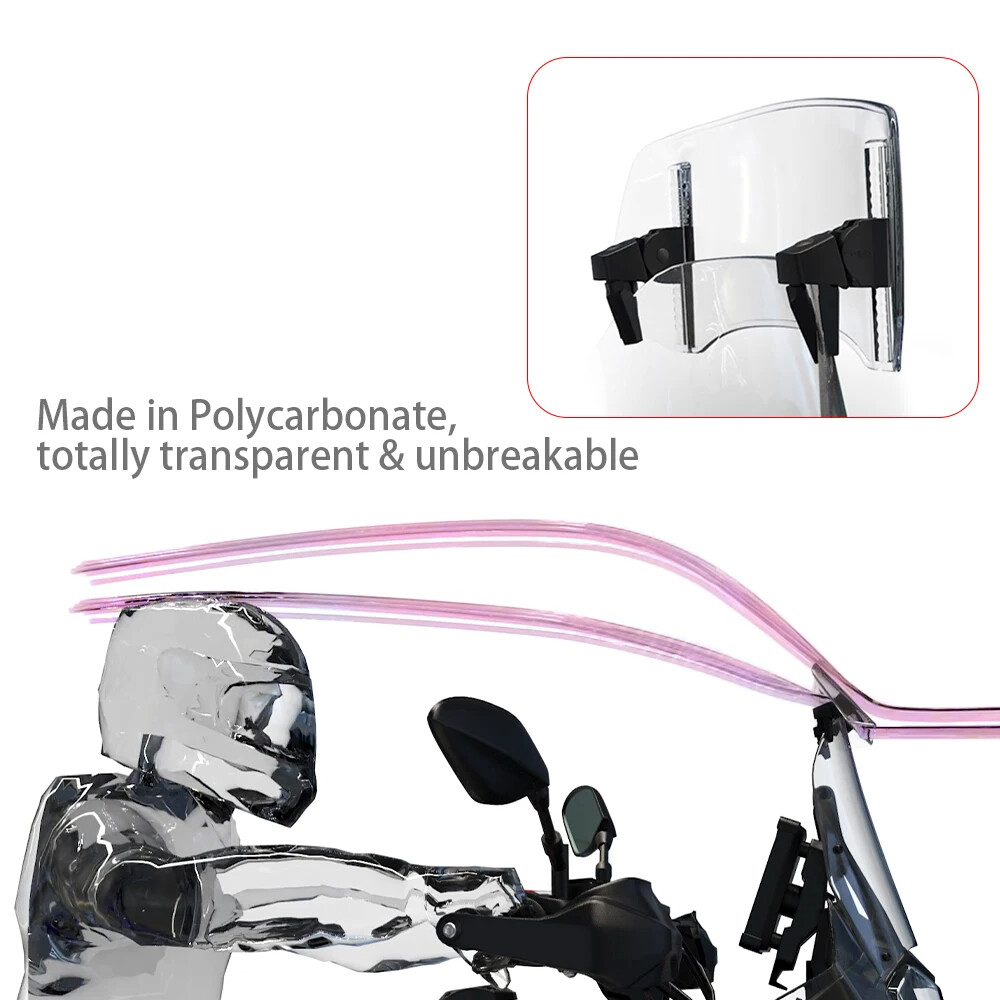 Clip On Motorcycle Windshield Extension Spoiler Wind Screen Deflector Universal