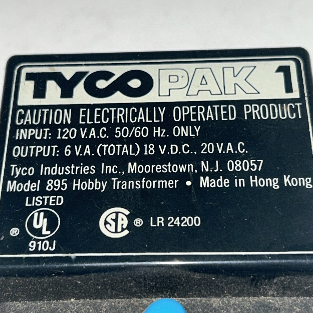 TYCO PAK 1 Model 895 Hobby Transformer Power Pack Train Controller