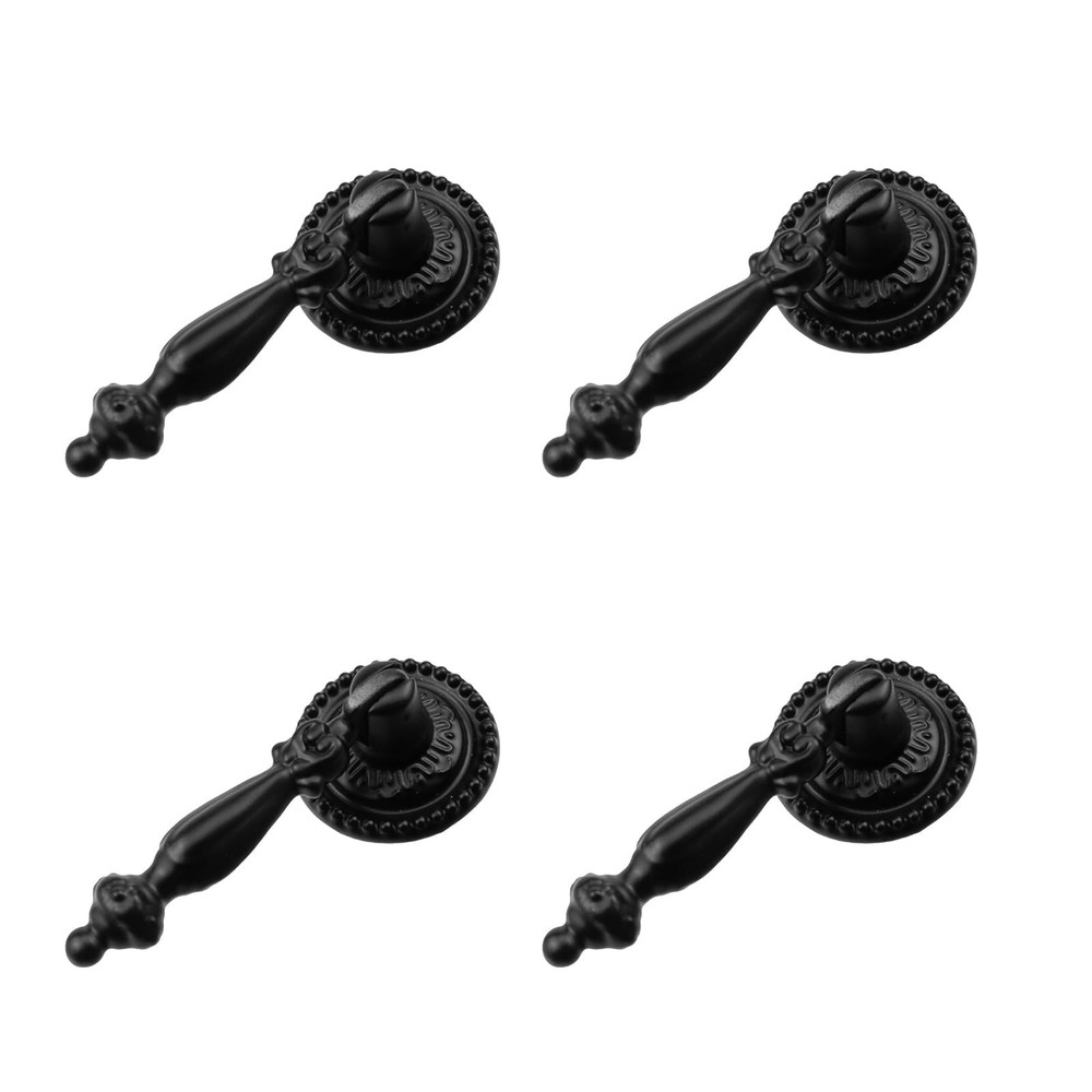 4Pcs Tear Drop Knobs Pulls Pendant Antique Decorative for Cabinet Drawer Clos...
