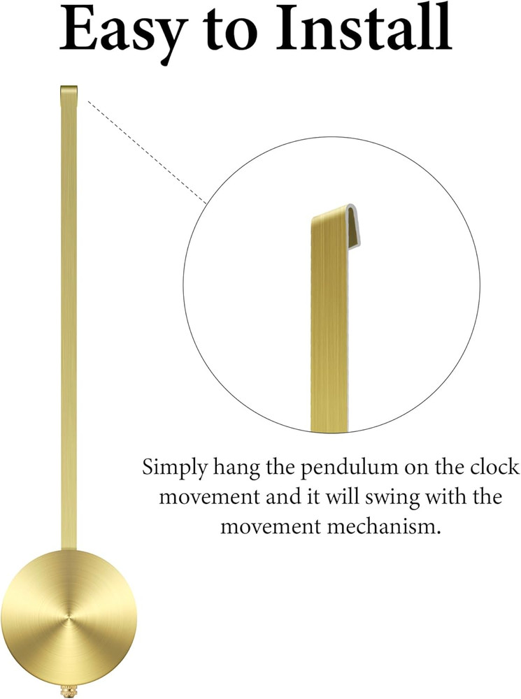 Quartz Wall Clock Pendulum Replacement - Aluminum Traditional Mechanical