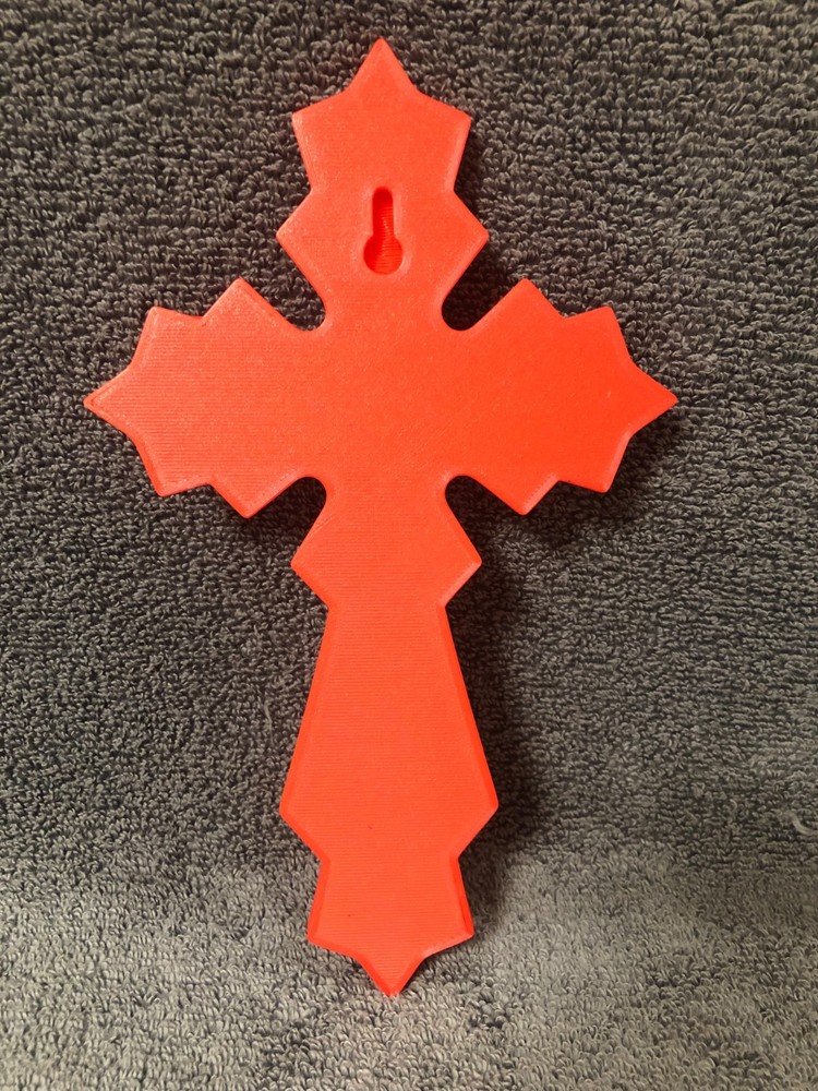3d Printed Religious Cross Red (with mounting hardware)