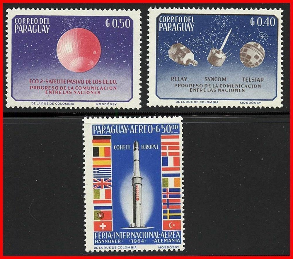 PARAGUAY 1964 SPACE PROGRAM / EUROPA MNH FLAGS A20