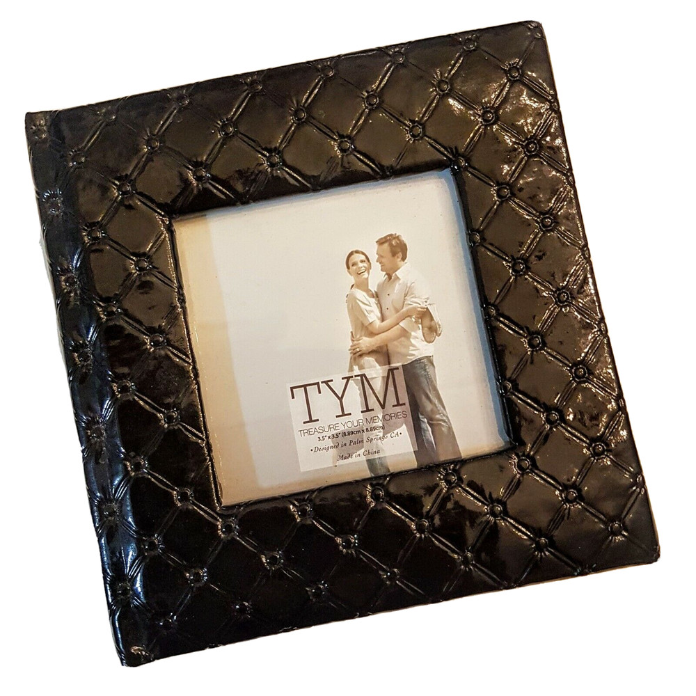 TYM Personalised Photo Notebook Frame Cover 5" Black Silver Edge Note Pad Book