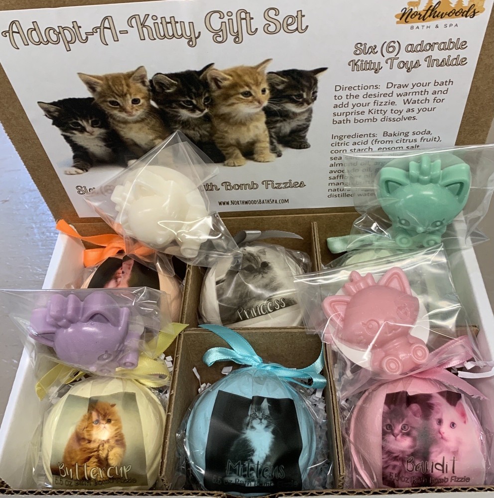 Adopt-A-Kitty 6-pack Bath Bomb Gift Set for Kids