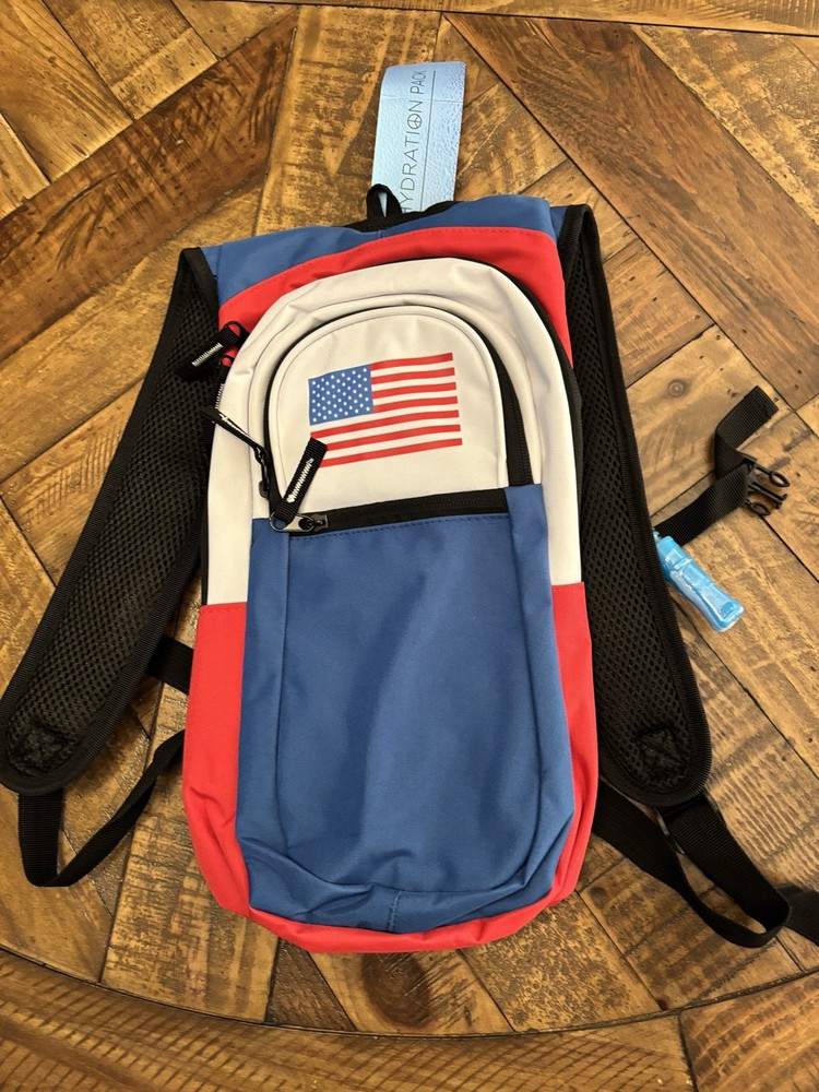 Hydration Pack USA Flag 2.0L Hydration Bag. New
