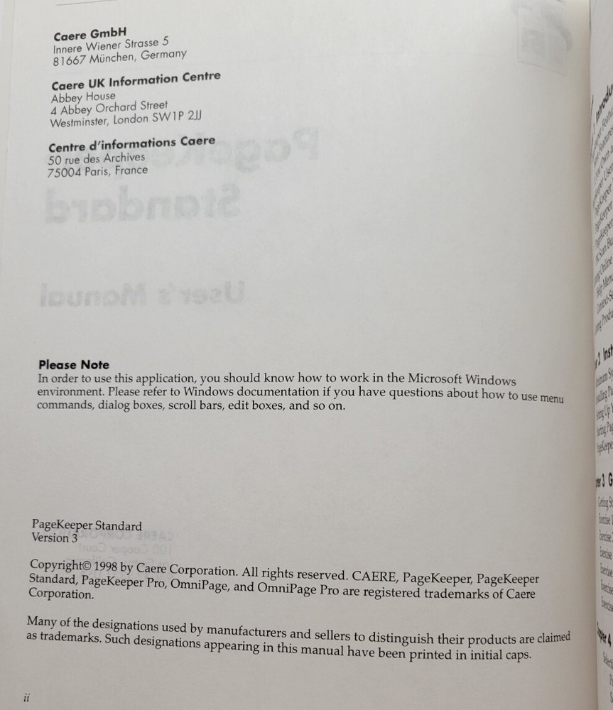 PageKeeper Standard Instruction Manual