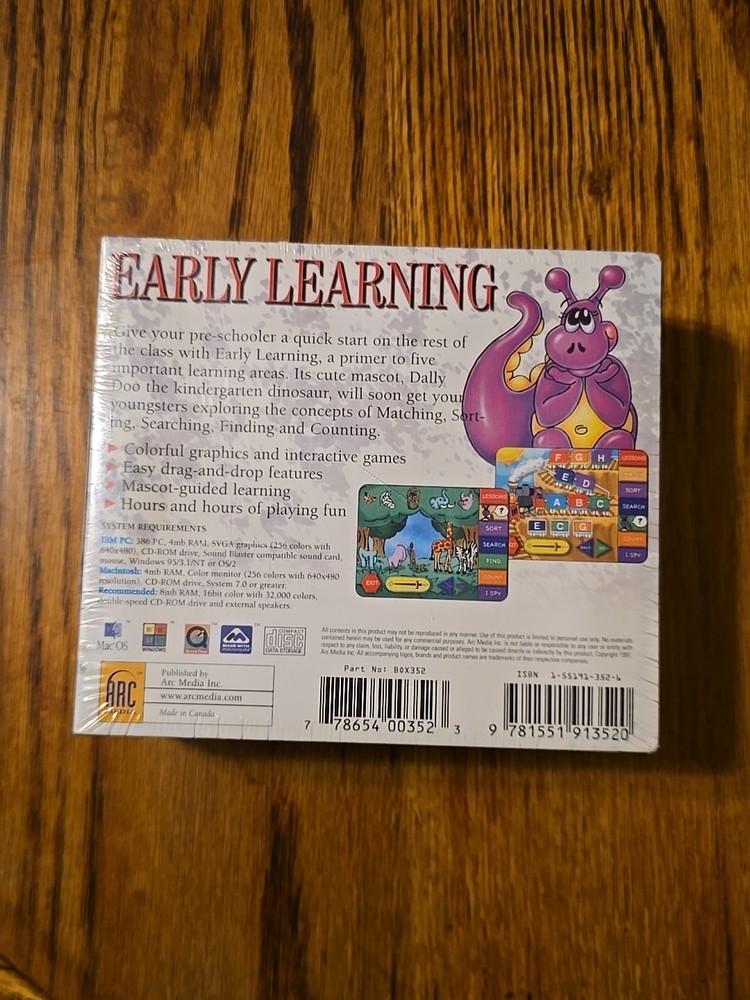 Early Learning Interactive CD-Rom Ages 3-6 5 Deluxe Pack Sealed NOS