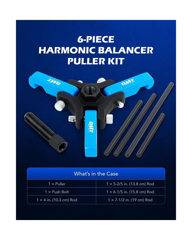 Orion Motor Tech Harmonic Balancer Puller Kit, Adjustable 3-Jaw Puller Set fo...