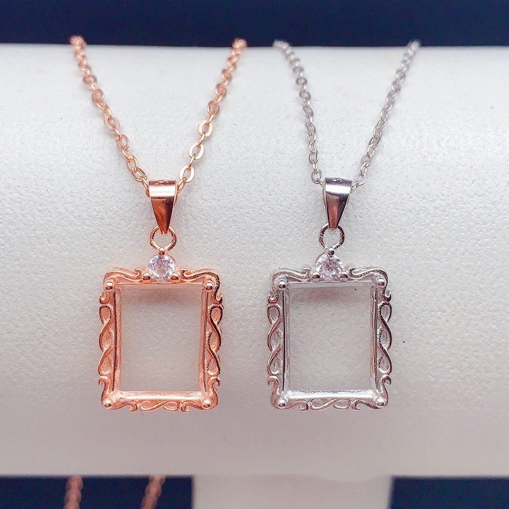 Silver 925 pendant empty setting, DIY blank setting YD02