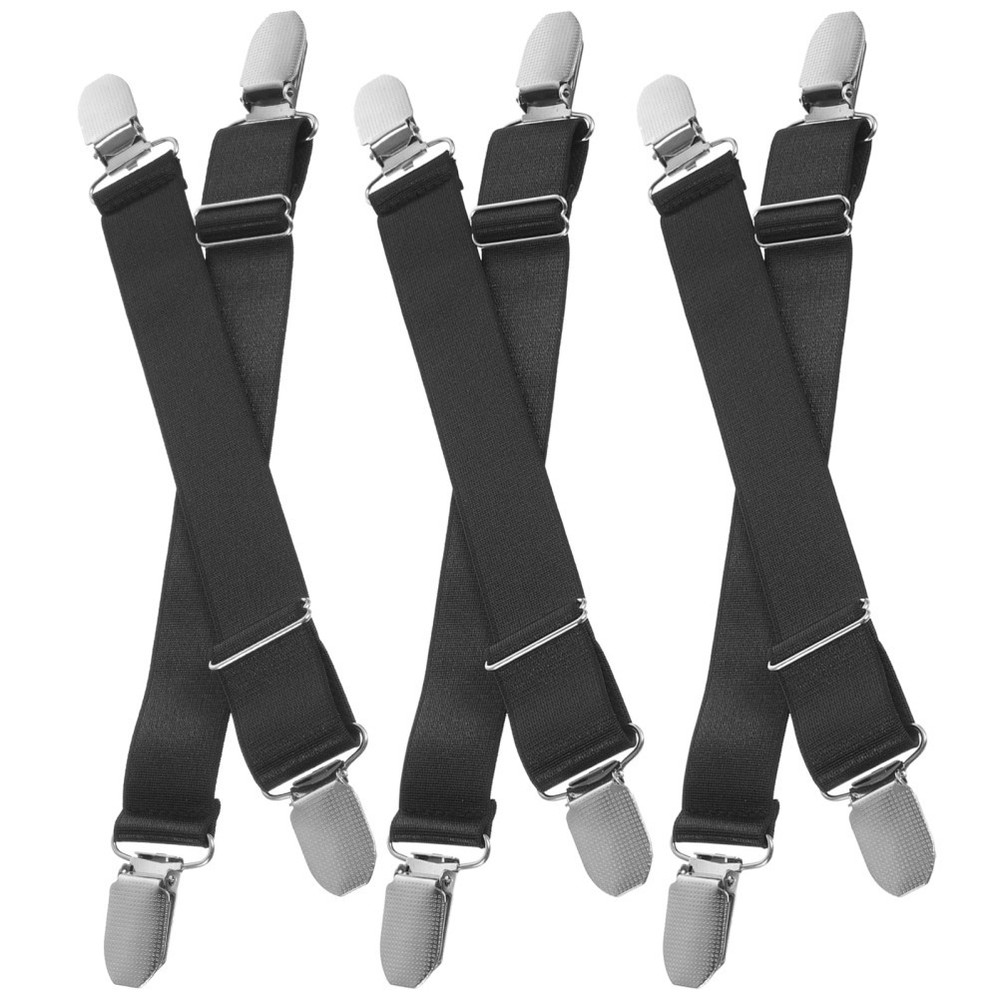 6 Pcs Pant Clips for Boots Bed Sheet Secure Straps Pants Elastic