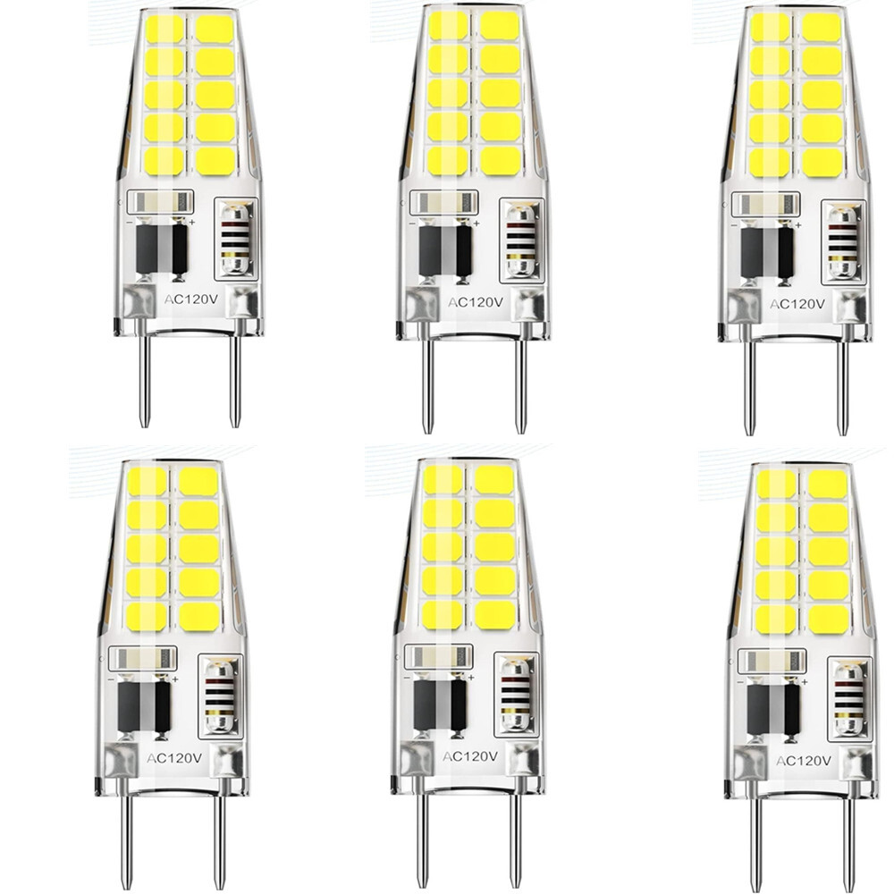 6PCS Dimmable G8 Led Bulb  Daylight White 120V T4 20w Under Cabinet Light Bulb