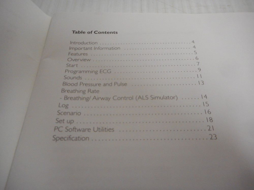 Laerdal Vital Sim Patient Simulator System Users Manual