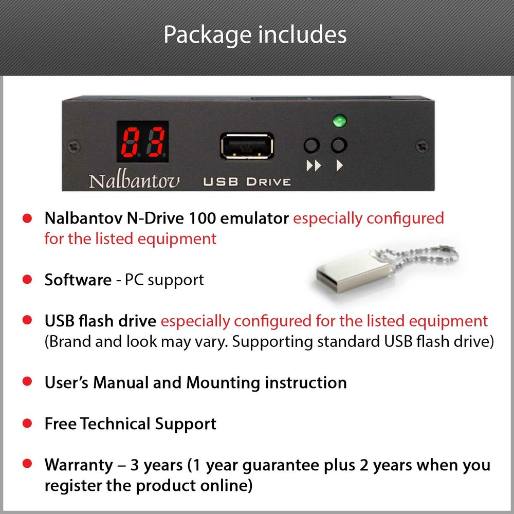 USB Floppy Drive Emulator N-Drive 100 for Sequential Circuits Prophet 2000, 2002