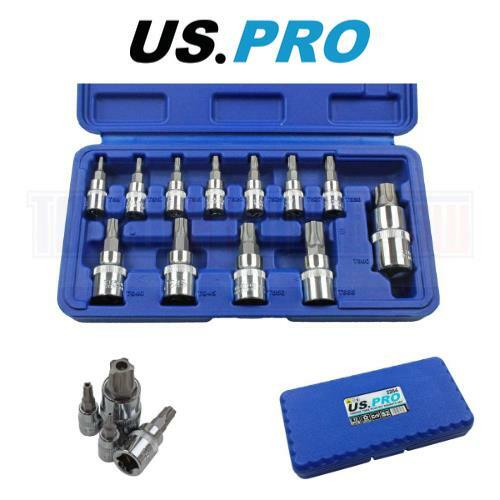 US PRO Tools 12pc 5 Sided Tamper Torx Plus Bit Socket Set T8 - T60 2264