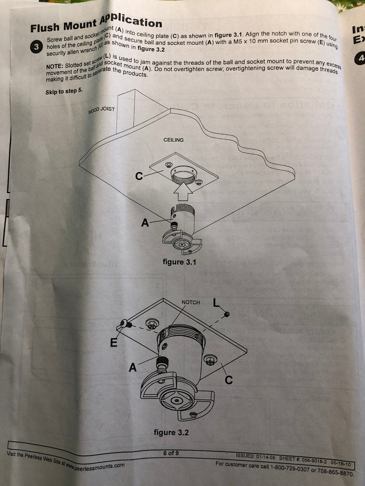 Peerles # PJF2-UNV Universal Projector Mount (Ceiling)