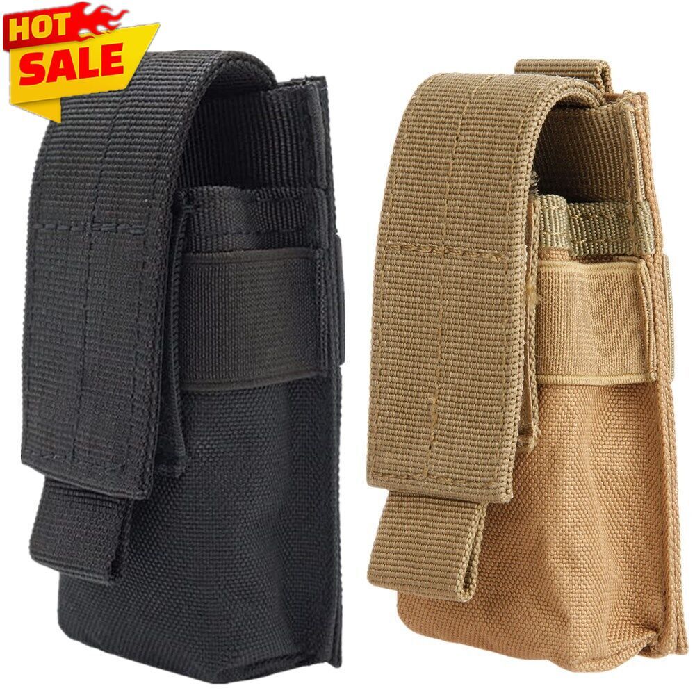 Tactical Flashlight Holster Molle Adjustable Pepper Spray Pouch Holder Tools Bag