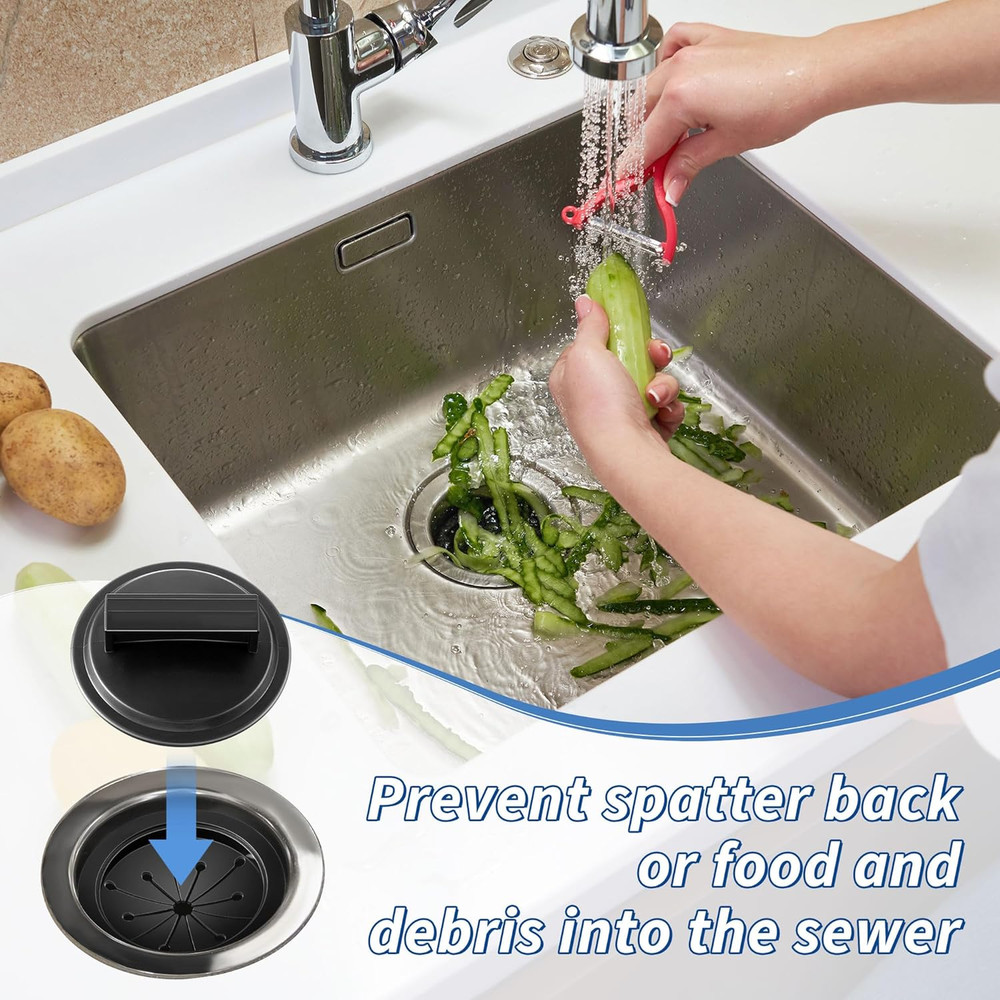 4Pcs 3 Inch Garbage Disposal Splash Guards with round Kitchen Sink Stopper