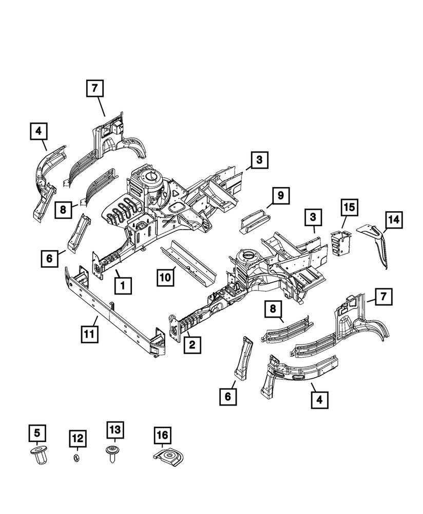 Genuine Mopar Rail Front Reinforcement 68185331AA