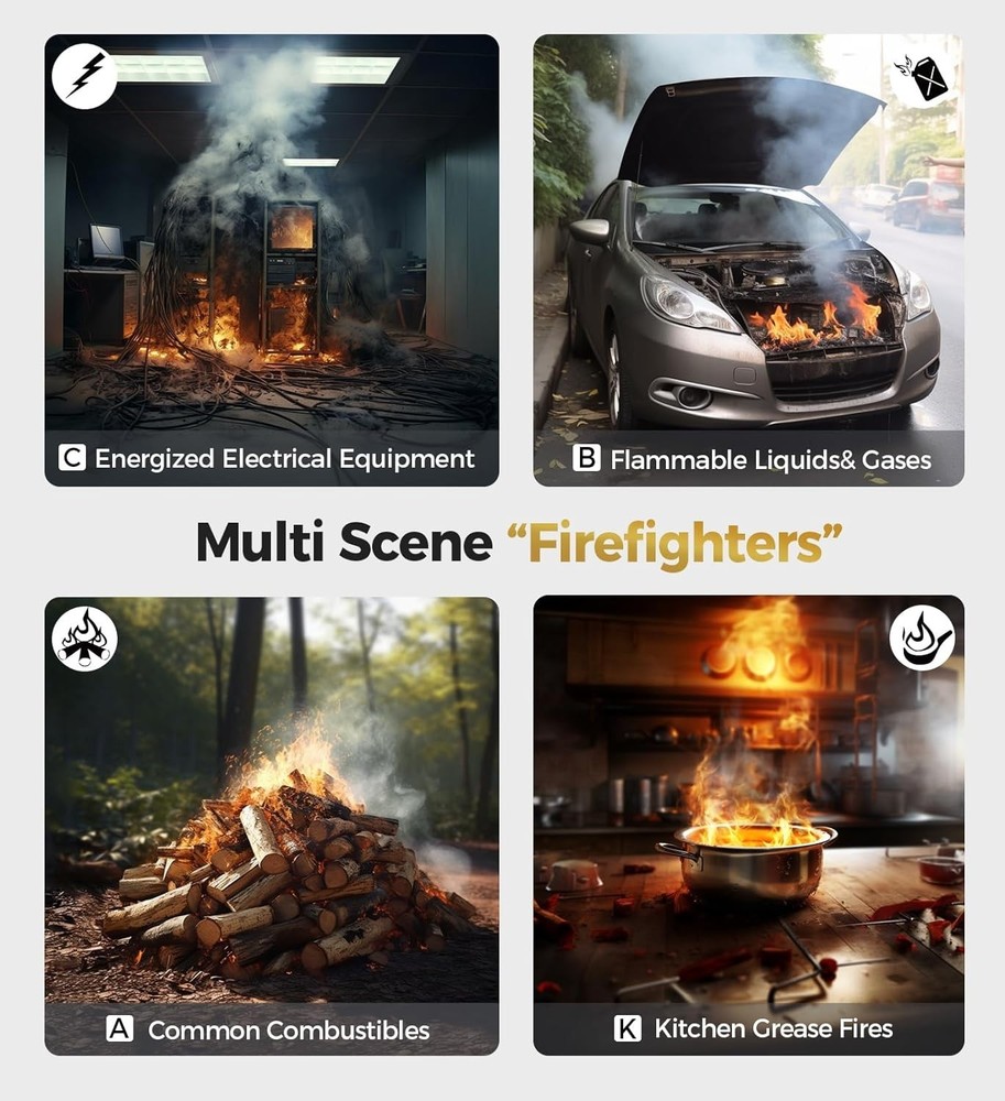 3-Pack Portable Fire Extinguishers for Home, Kitchen and Car