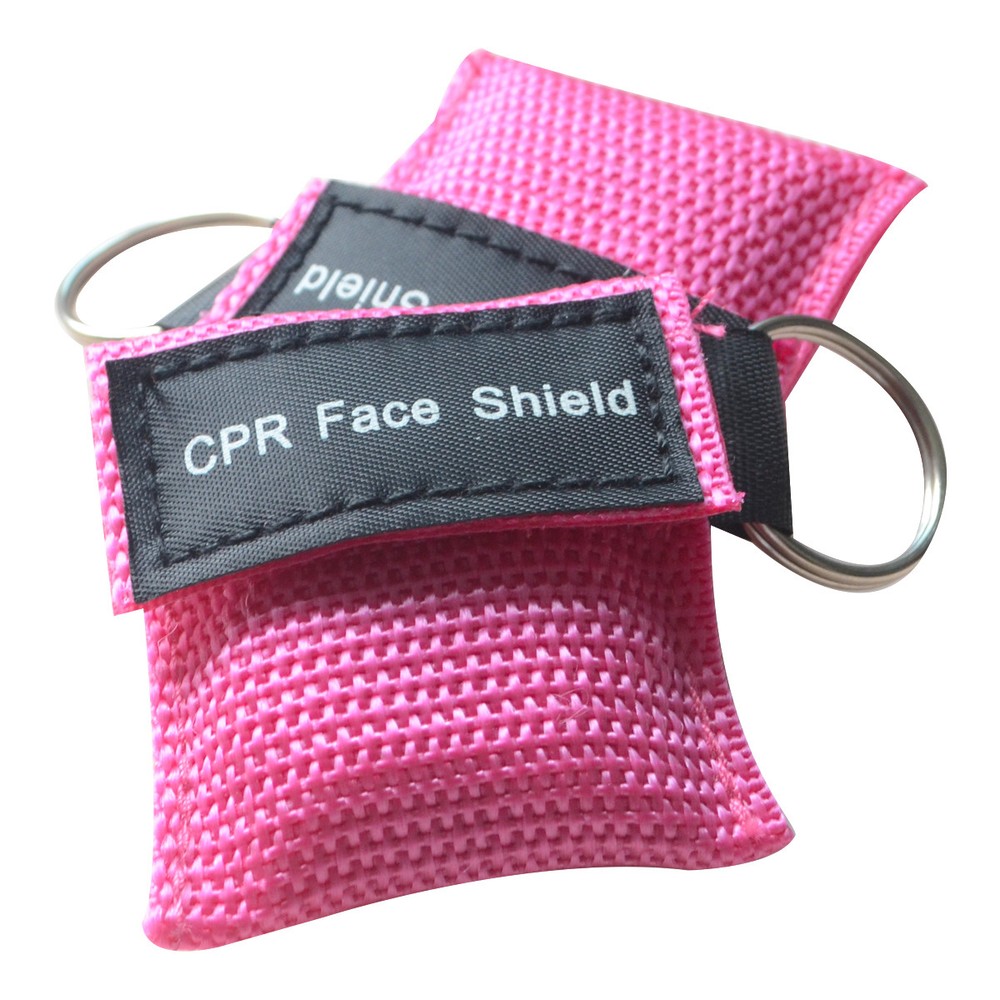 8pcs CPR Printed Nylon Keychain Pouch first aid kit cpr CPR Face Shield