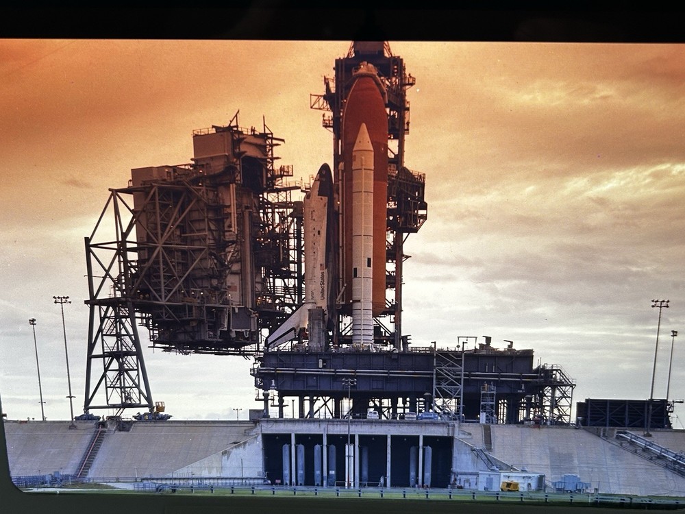 1982 NASA KSC Space Shuttle Columbia STS-4 Launchpad Presentation Transparency
