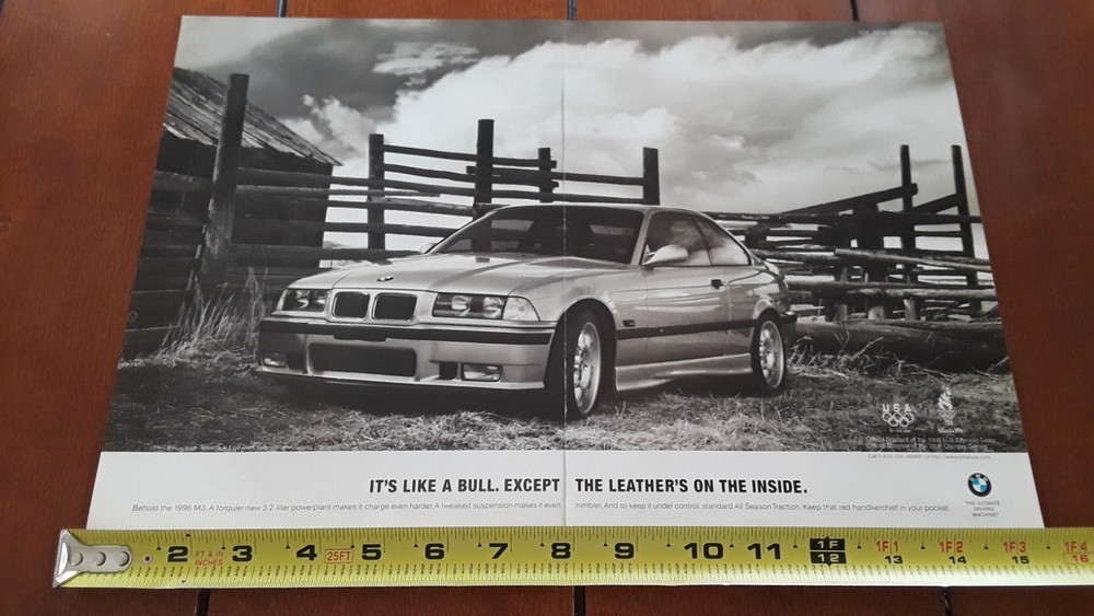 1996 BMW M3 ORIGINAL 2 PAGE AD