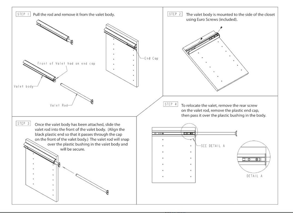 Polished Chrome Telescoping Valet Rod