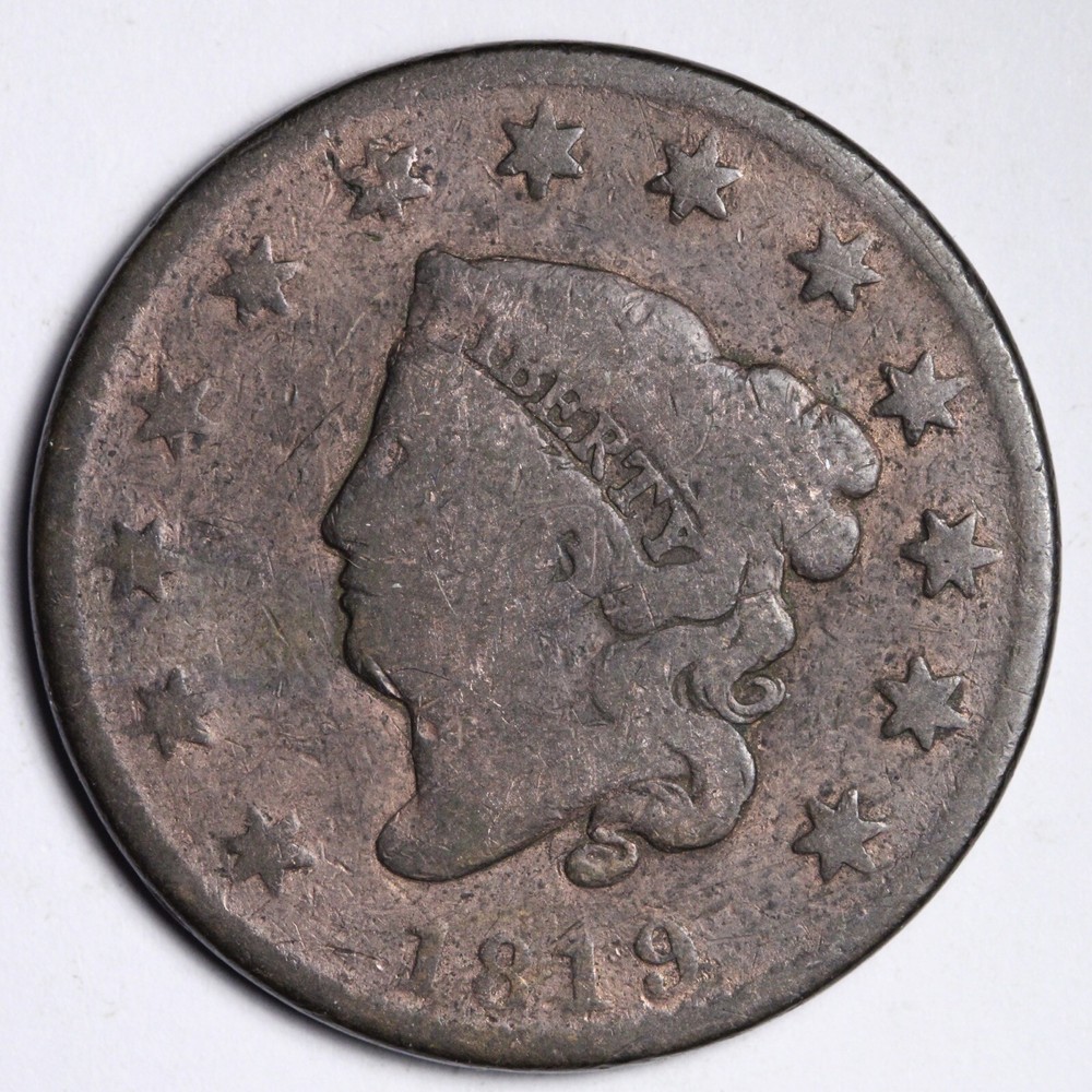 1819 Coronet Head Large Cent CHOICE VG E267 JCH