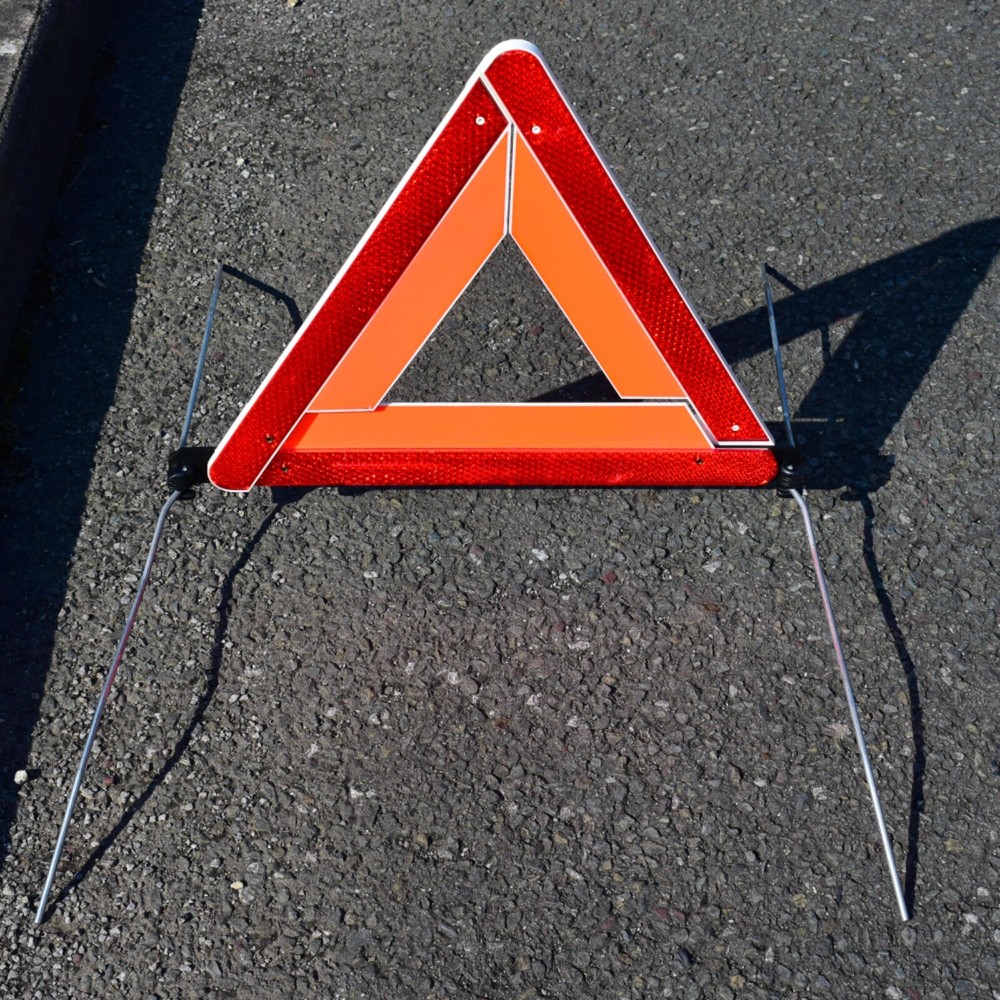 BMW Fold Up Warning Triangle with original case. Genuine BMW part.