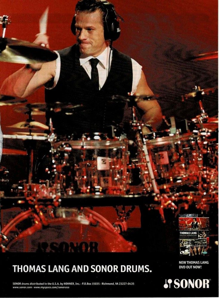 SONOR DRUMS - THOMAS LANG - 2007 Print Advertisement