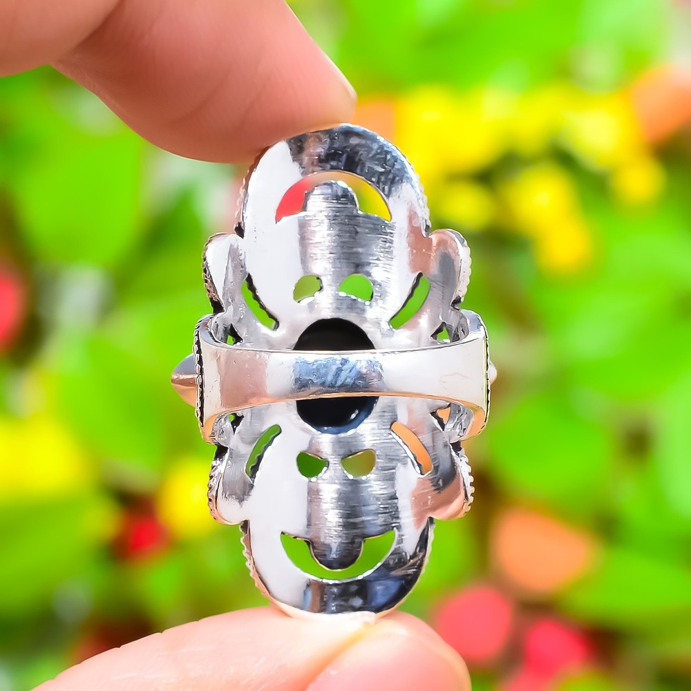 Rainbow Moonstone,Multi Gemstone Handmade 925 Sterling Silver Ring Variation