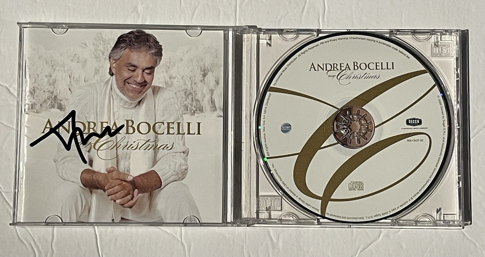 Andrea Bocelli My Christmas Signed CD Booklet