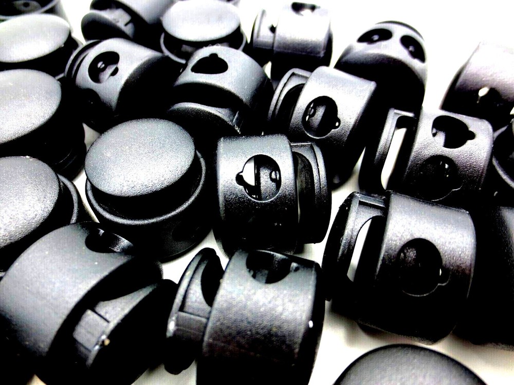 Spring Loaded 2 Hole Draw String Slide Lock fits up to 7/32" Thick Cord PREMIUM