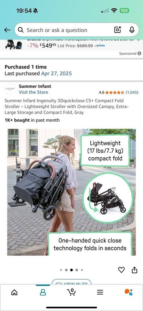 Summer Infant Ingenuity 3Dquickclose CS+ Compact Fold Stroller