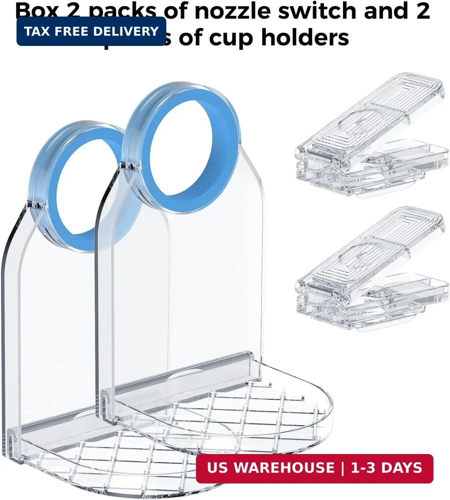 Clear Laundry Detergent Dispenser Cup Holder & Nozzle Force-Saving Switch, Drip