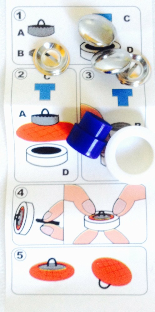 5 Piece 19MM Button Cover With Silver Tool