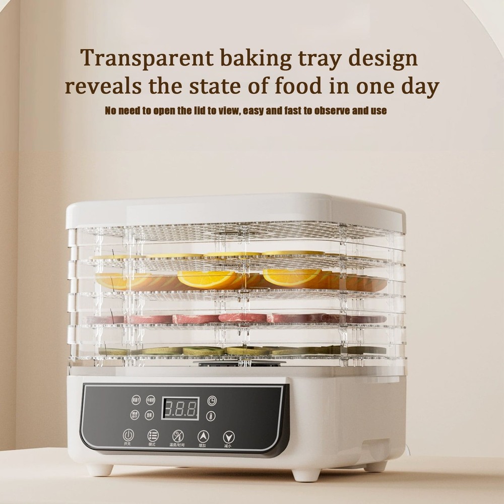 🏆Food Dehydrator Machine 5 Trays Stackable Fruit Dryer Adjustable Temperature