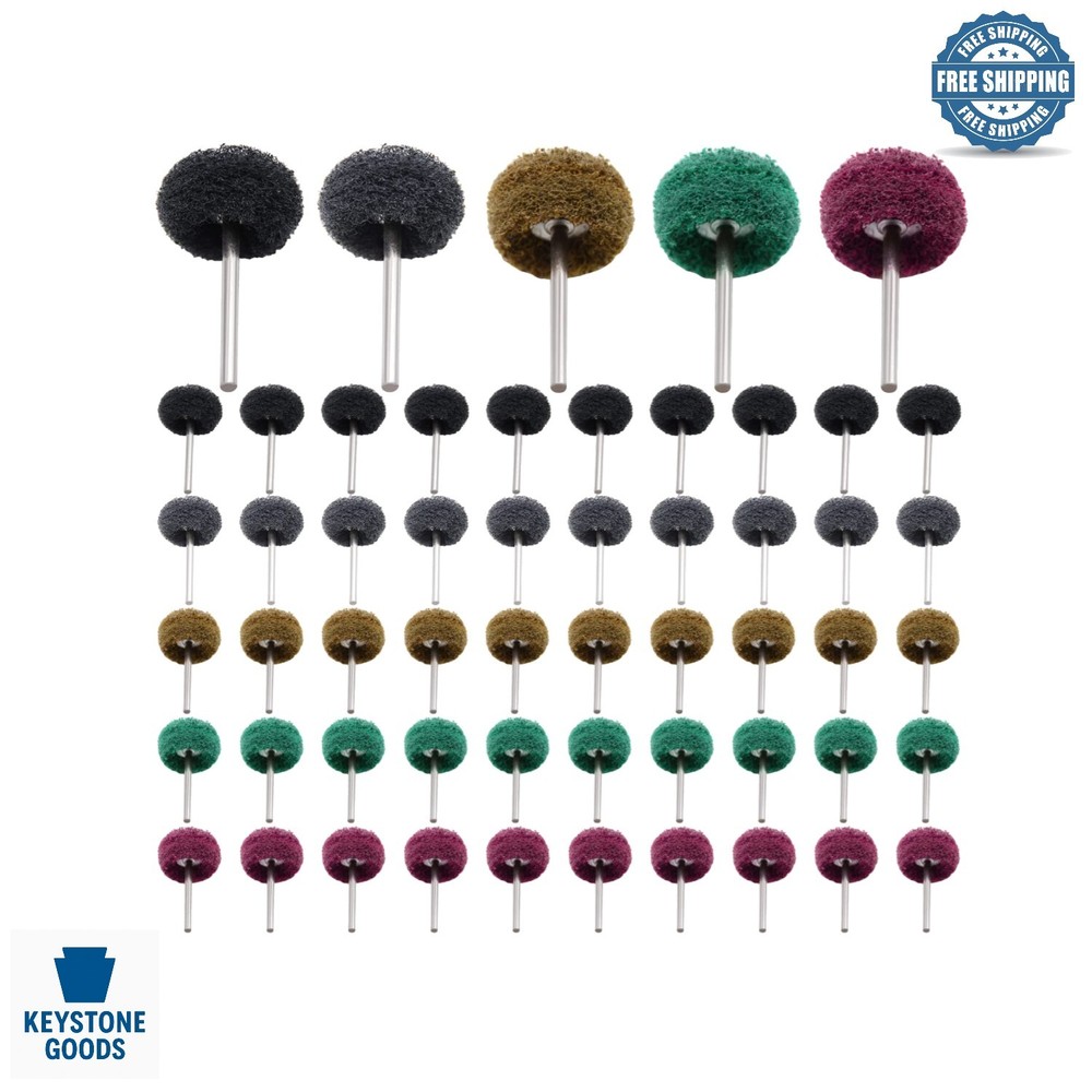 50pcs Abrasive Wheel Set for Rotary Tools - Multiple Grits & Sizes