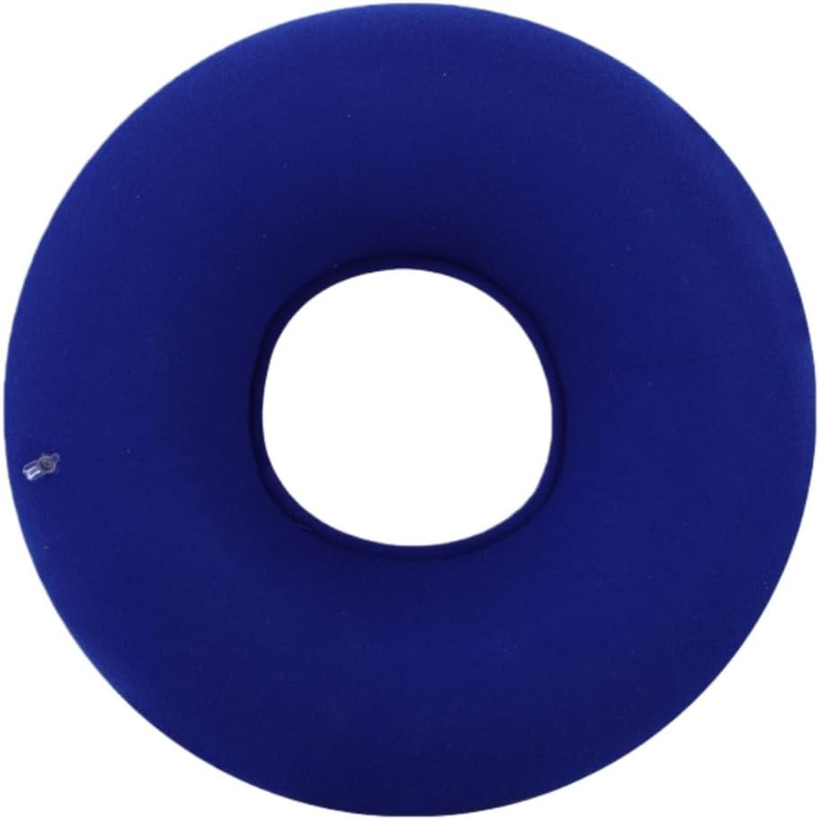 Blue Inflatable Ring Cushion - Reduce Sciatica Pain with Soft, Easy-Clean Design