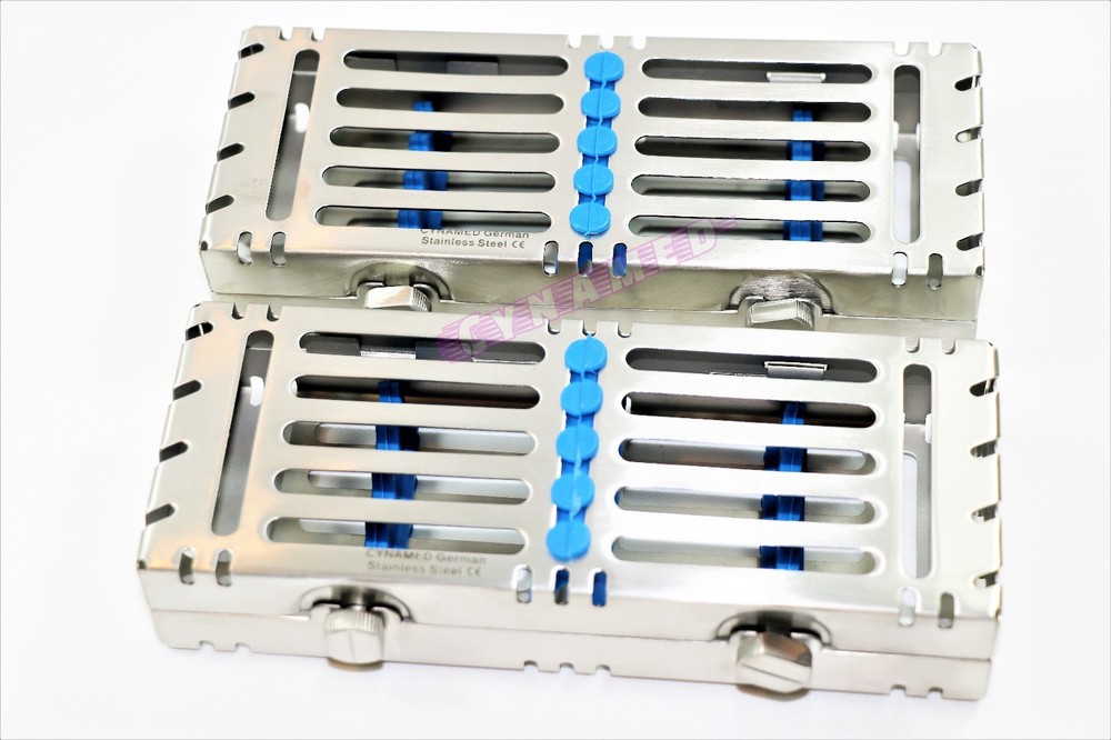GERMAN GRADE STERILIZATION TRAY FOR 5 INSTRUMENTS DOUBLE BUTTON DETACHABLE 2EA