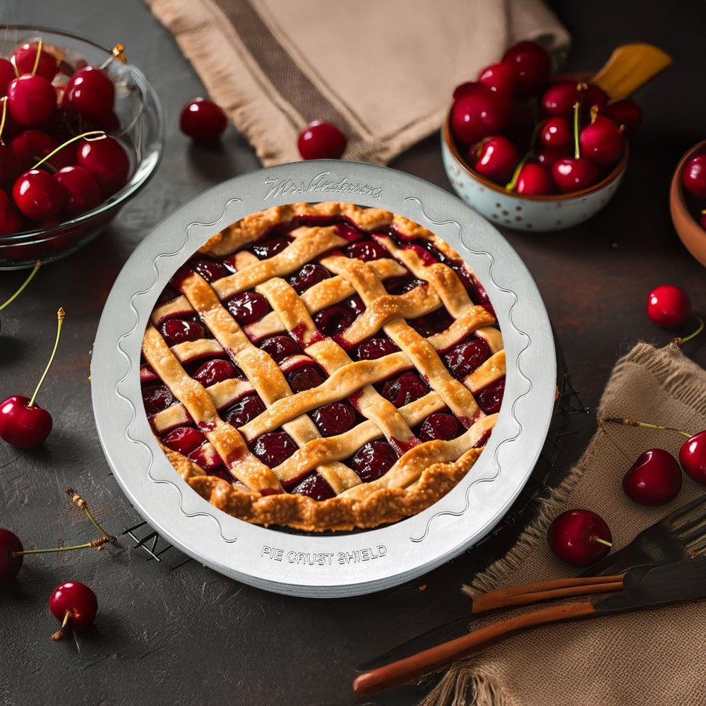 Mrs. Anderson's Baking Pie Crust Protector Shield, Fits Up To 9-Inch, Clear