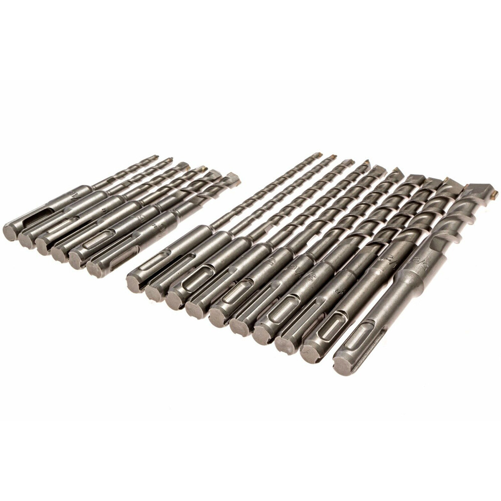 16PCS SDS Plus Drill Bit Rotary Hammer Concrete Masonry Drill Bits Carbide Tip
