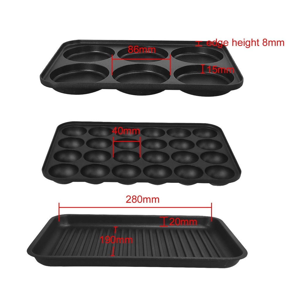 Multifunction Nonstick Baking Maker with 3 Interchangeable Baking Plates for ...