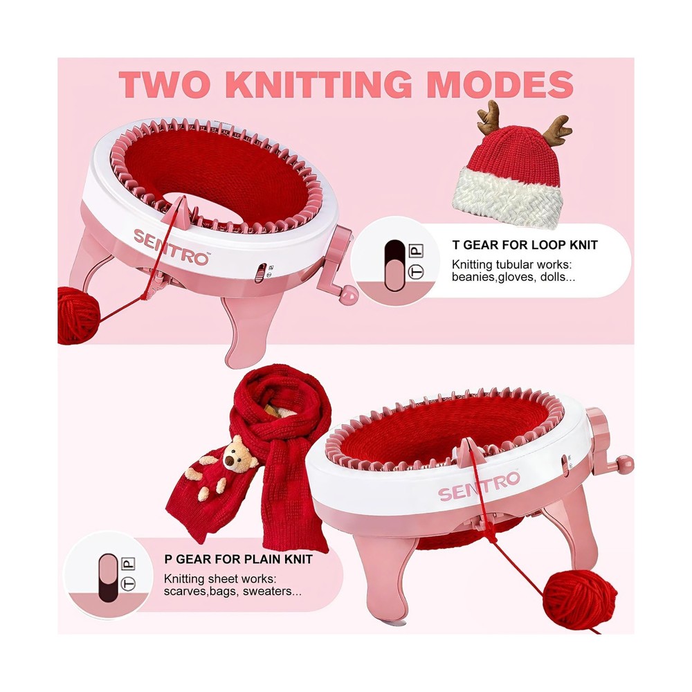 SENTRO Knitting Machine, 40 Needles Automatic Circular Knitting Loom Machine ...