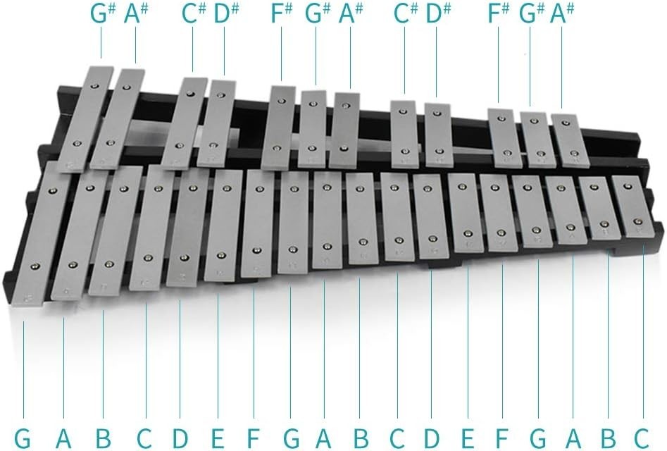 30-Note Foldable Glockenspiel Xylophone Percussion Set