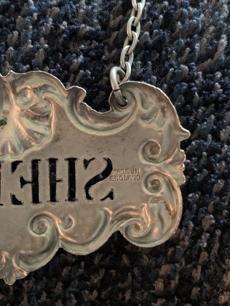 Sterling Silver Decanter Label Sherry