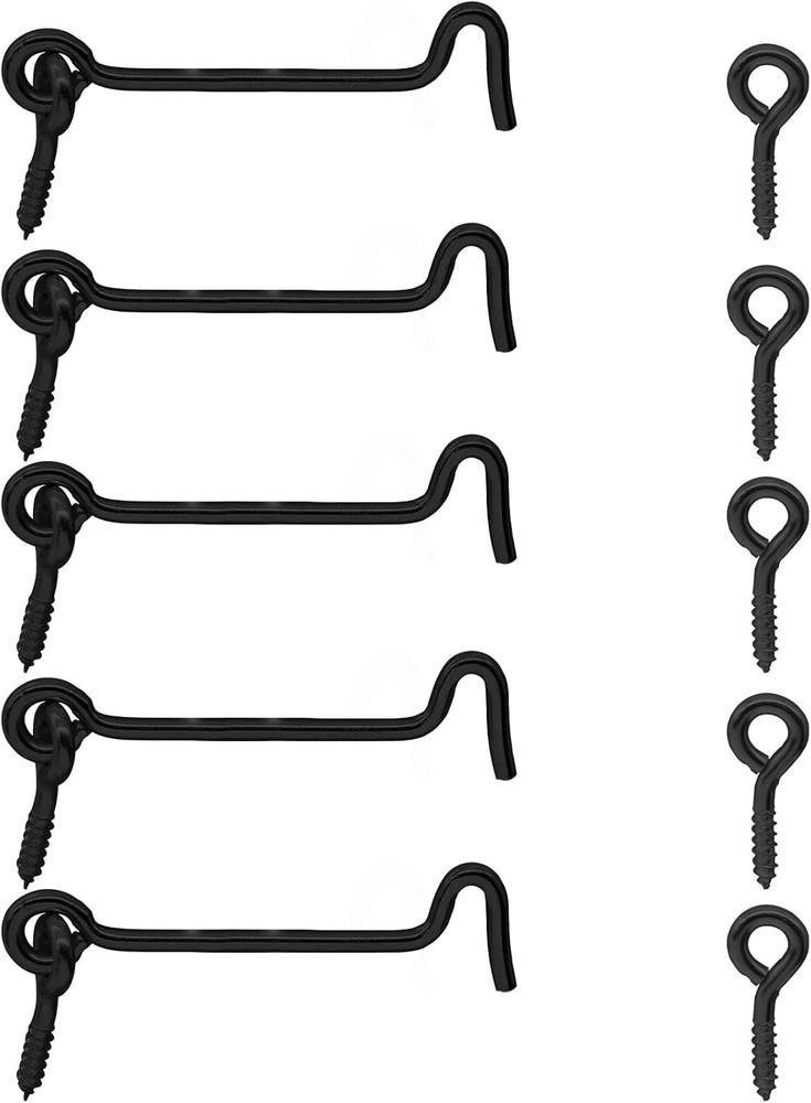 5pcs Barn Door Latch Hook, 3 Inch Cabin Hook and Eye Latch with Mounting Screws