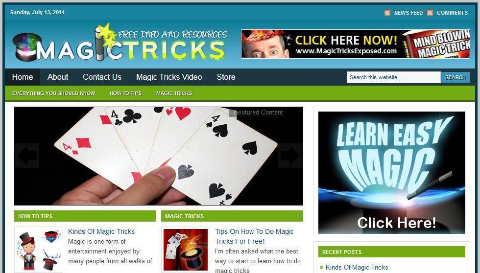 Magic Tricks Complete Website Make Money Installation + Free Hosting