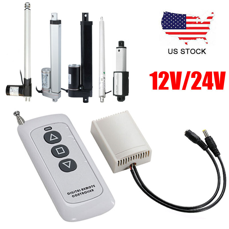 Wireless Remote Control Kit for DC 12V 24V Linear Actuator Motor Controller US